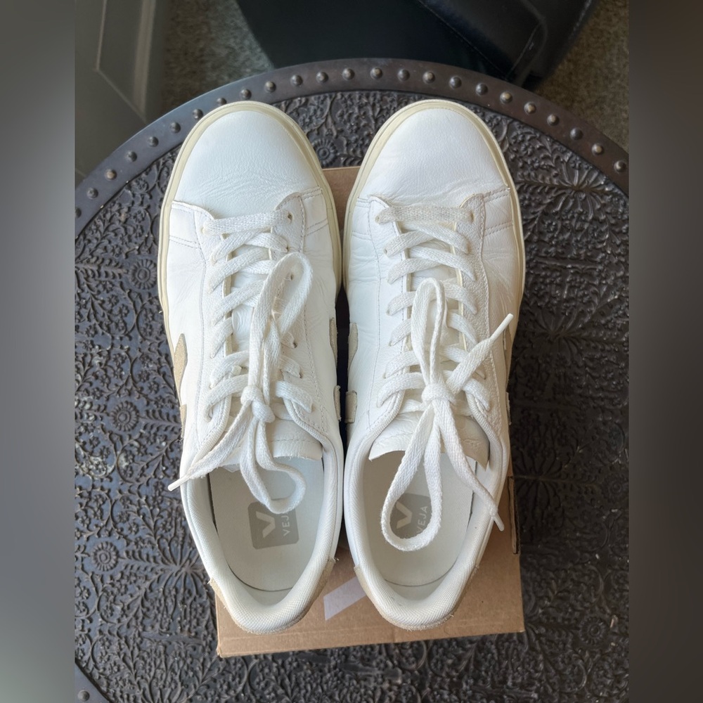 VEJA CAMPO LEATHER WHITE ALMOND SNEAKERS 42.5 11.5 9.5 - Picture 9 of 11